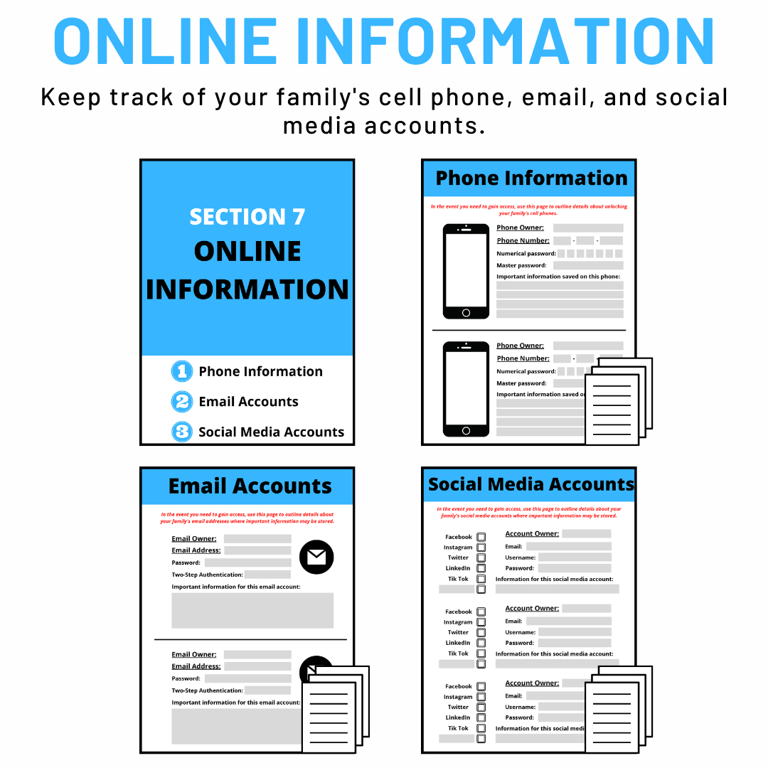 family binder for organizing online information