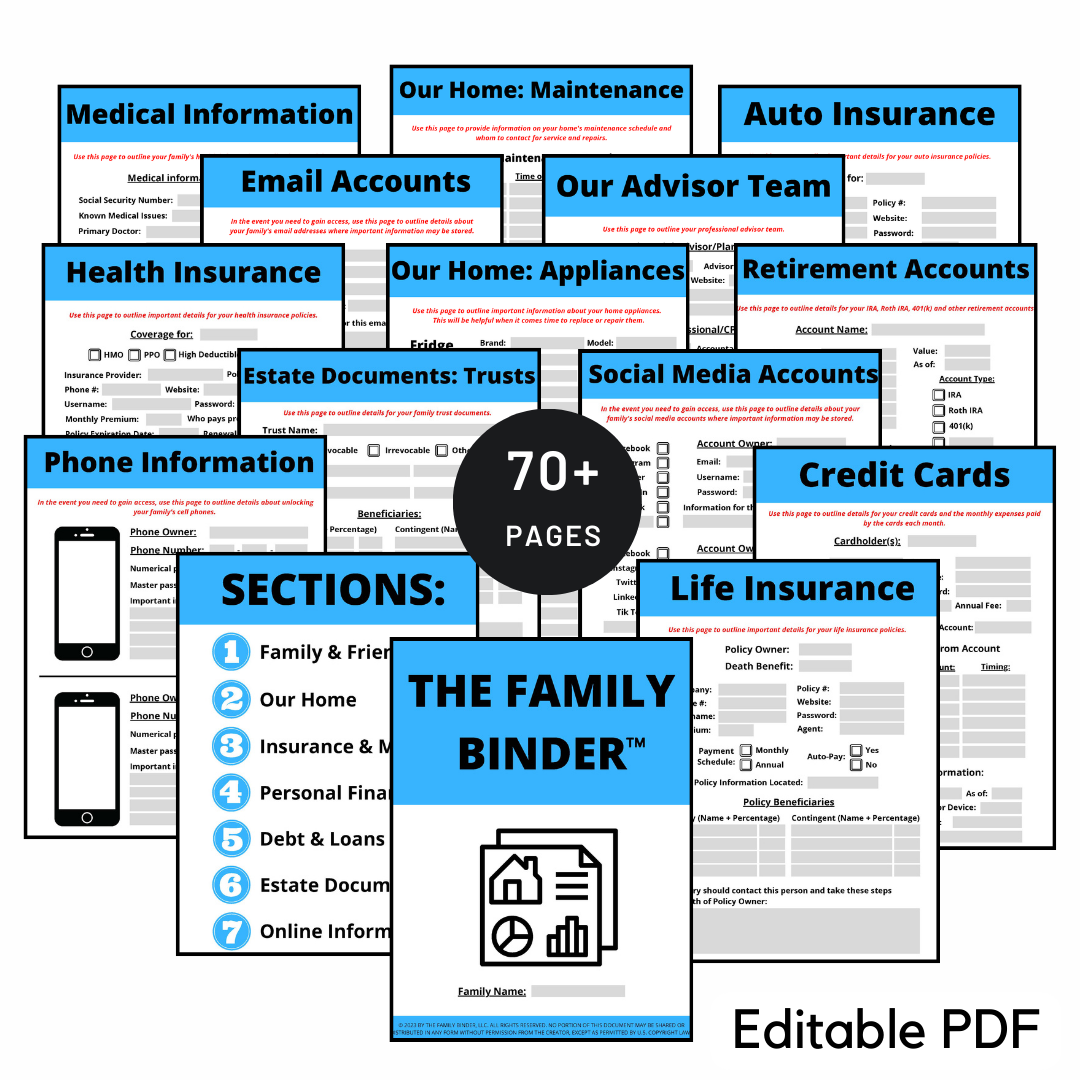 The Family Binder (Fillable PDF Download)